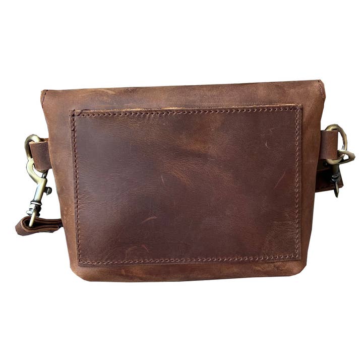 Roma Leathers, Inc. - Wholesale Crossbody Bag - Women's - W022S crazy horse genuine leather crossbody