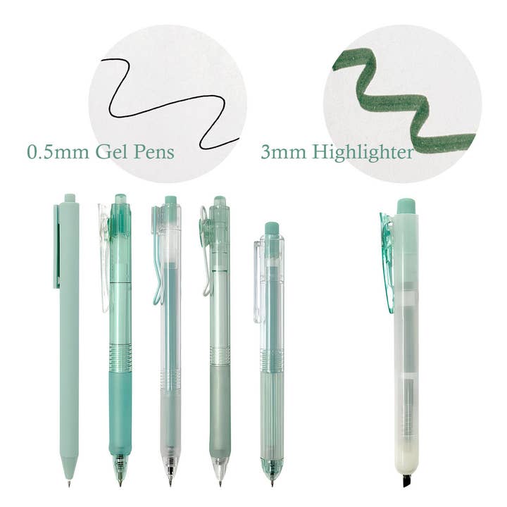 Wrapables.com - Wholesale Pen - Wrapables Retractable Rollerball Pens and Highlighter Set 641