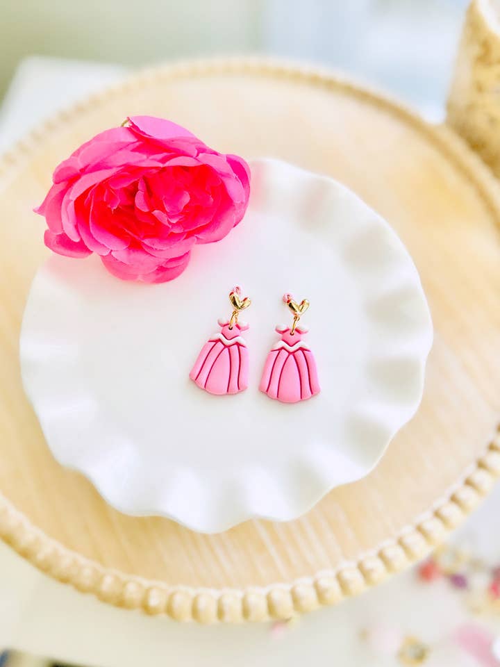 Princess Dress Clay Earrings Fairytale Jewelry Magical Dang for wholesale by Eflie