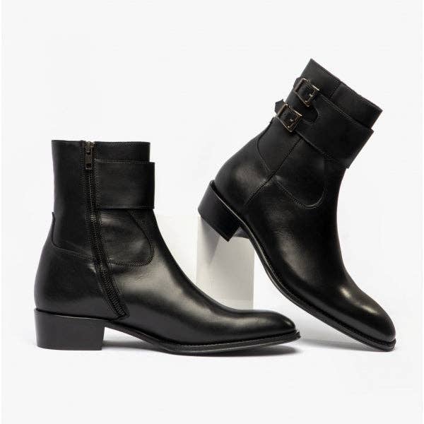 Club Cubano - Wholesale Chelsea Boots - Men's - Club Cubano ANFIBIO Mens Leather Cuban Heel Boots Black
