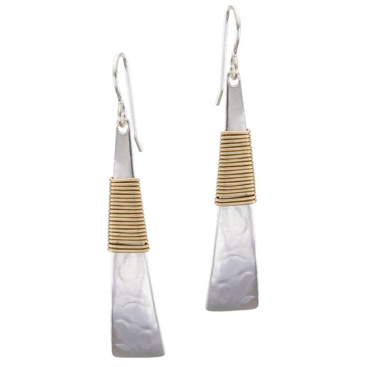 Long Wire Wrapped Triangle Wire Earring for wholesale by Marjorie Baer