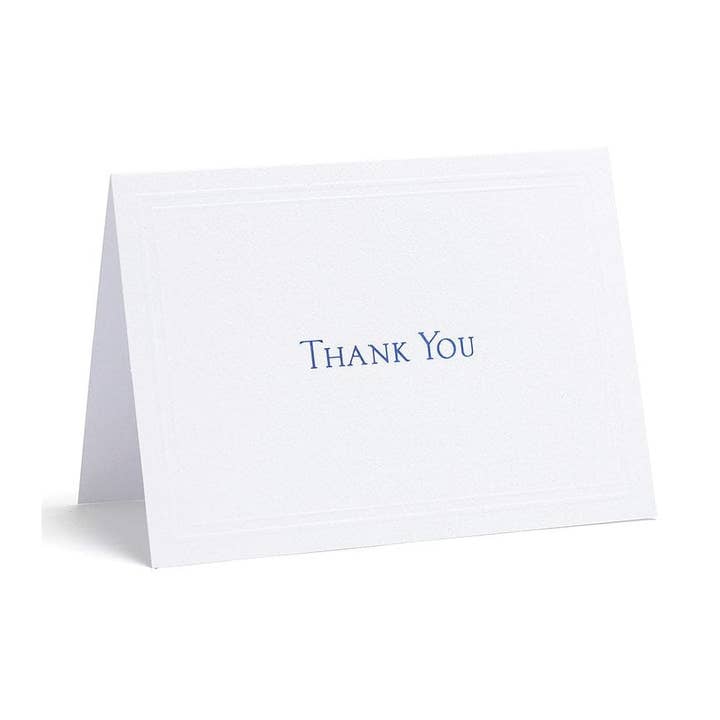 Classic Blue Thank You Cards for wholesale by Gartner Studios