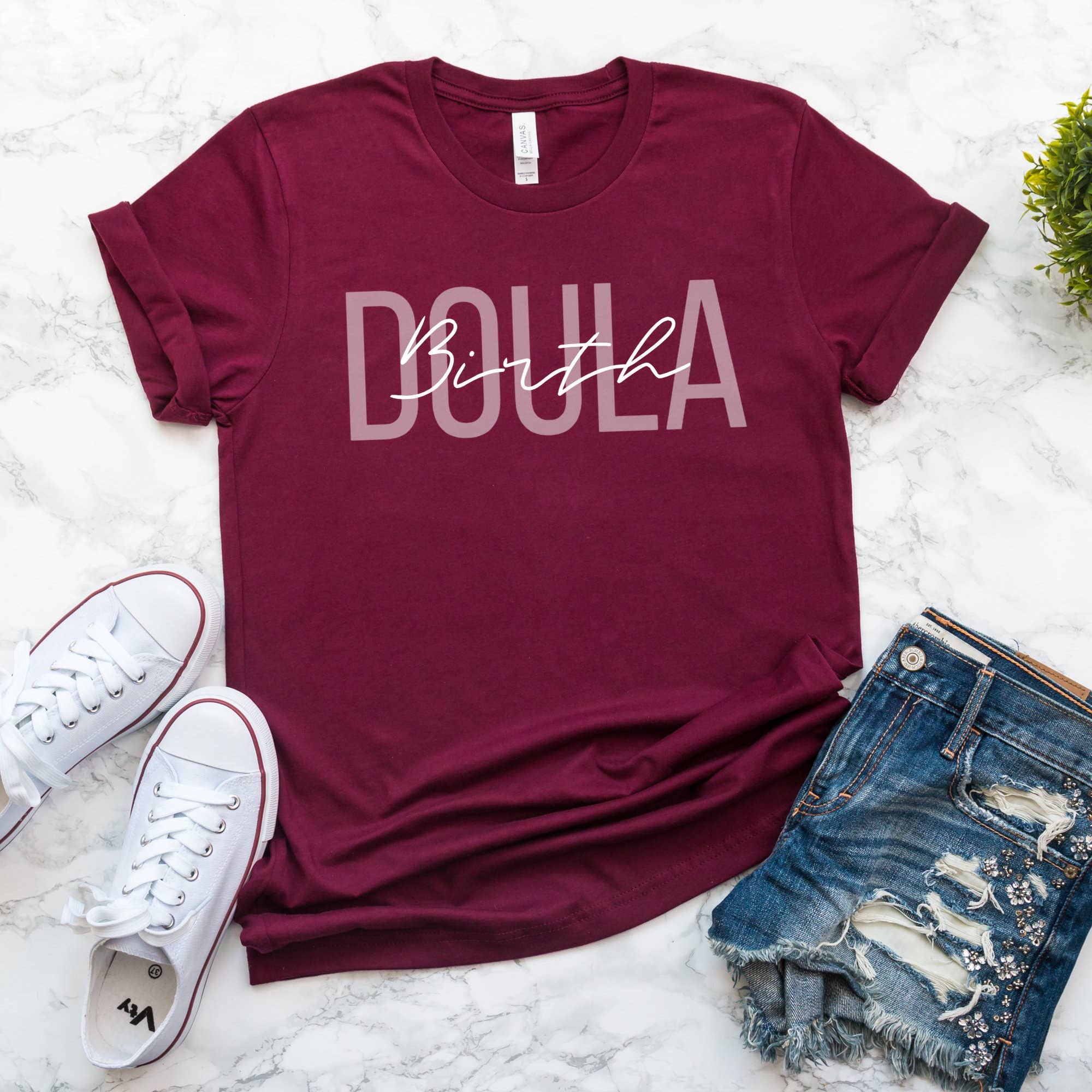 APComfortPrints - Wholesale Screen Printed T-Shirt - Women's - Doula Birth Shirt, Let's Doula This T-Shirt3