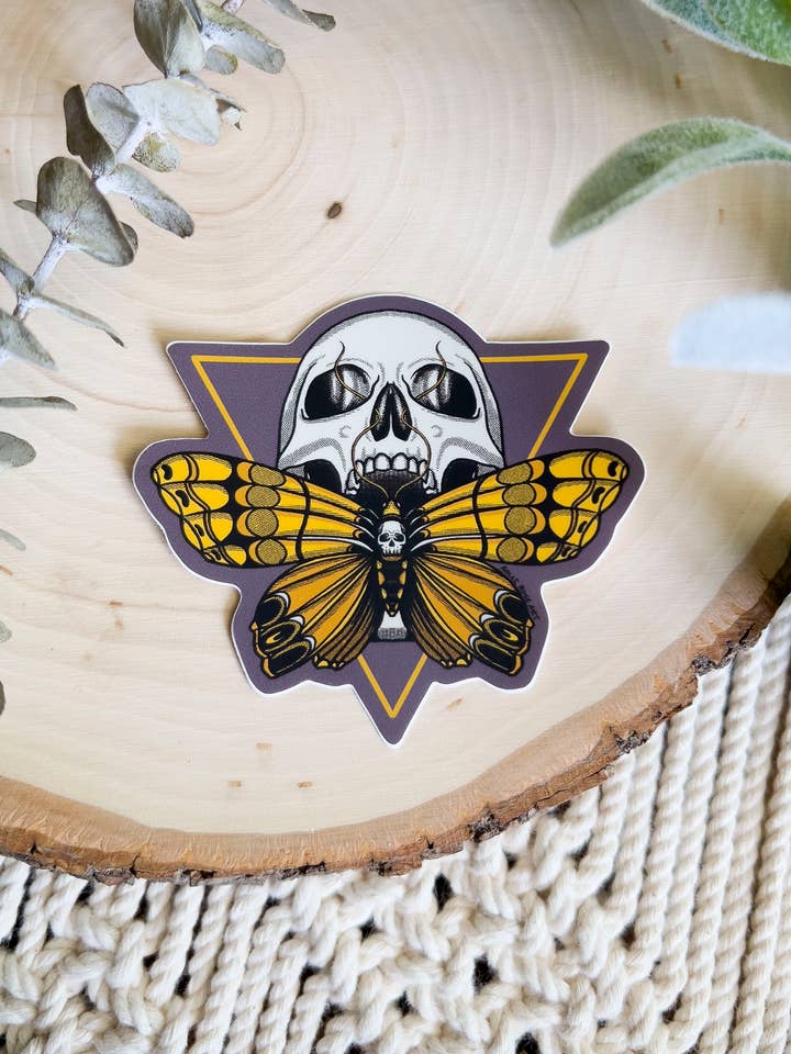Skull Moth Sticker for wholesale by Holli Rose Art