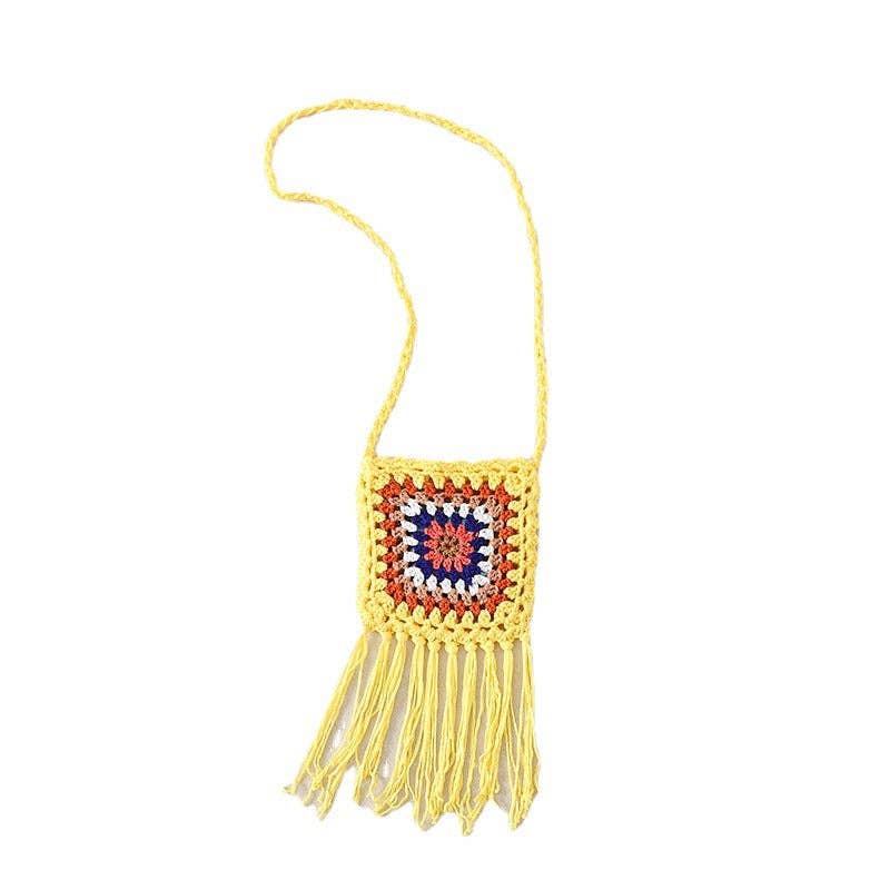 ShieldChic - Wholesale Crossbody Bag - Women's - Crochet Granny Square Bag Hand-Hooked Cotton Bag2