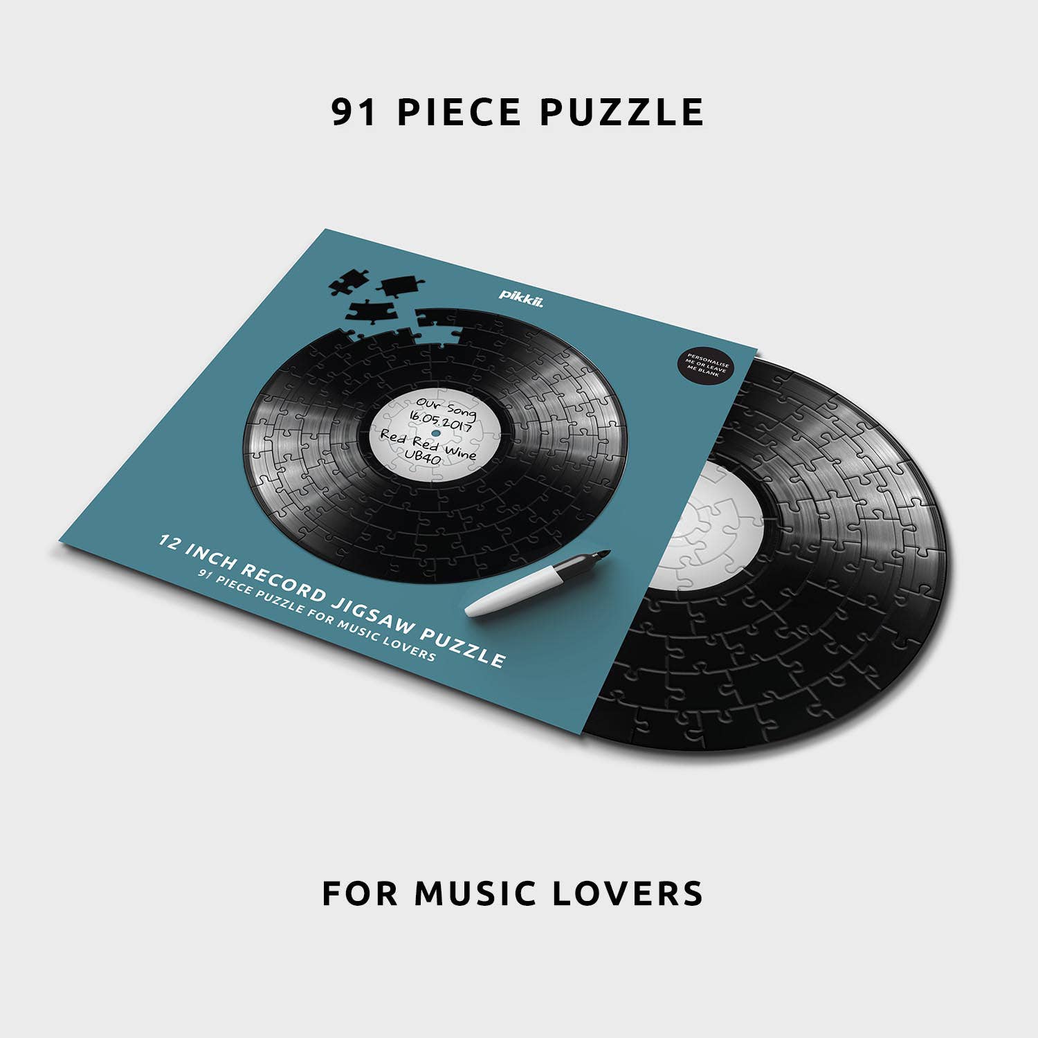 Pikkii - Wholesale Puzzle - Adult - 12" Vinyl Record Jigsaw Puzzle | Personalised Music Gift2