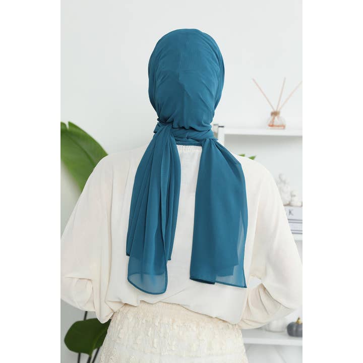 Aisha's Design - Wholesale Hijab – Women’s - Instant Chiffon Shawl Headscarf for Women with Cotton Bonnet Chiffon Turban Cap, Ready-to-Wear Soft Chiffon Shawl Instant Hijab Wrap,PS-46171