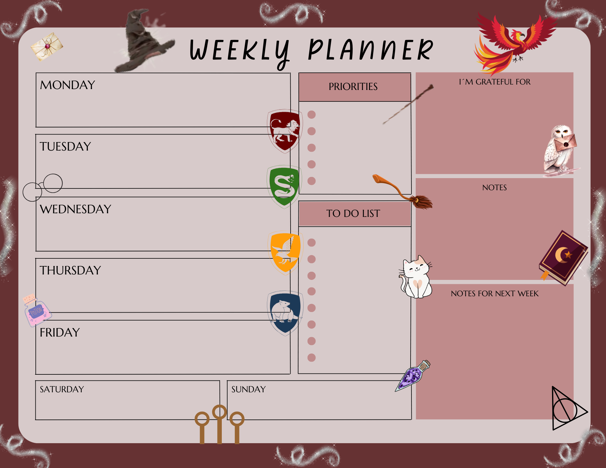 Autumnmist Boutique - Wholesale Planner - Potterverse Large Planner Notepad 8.5" x 11"2