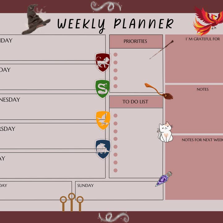 Autumnmist Boutique - Wholesale Planner - Potterverse Large Planner Notepad 8.5" x 11"2