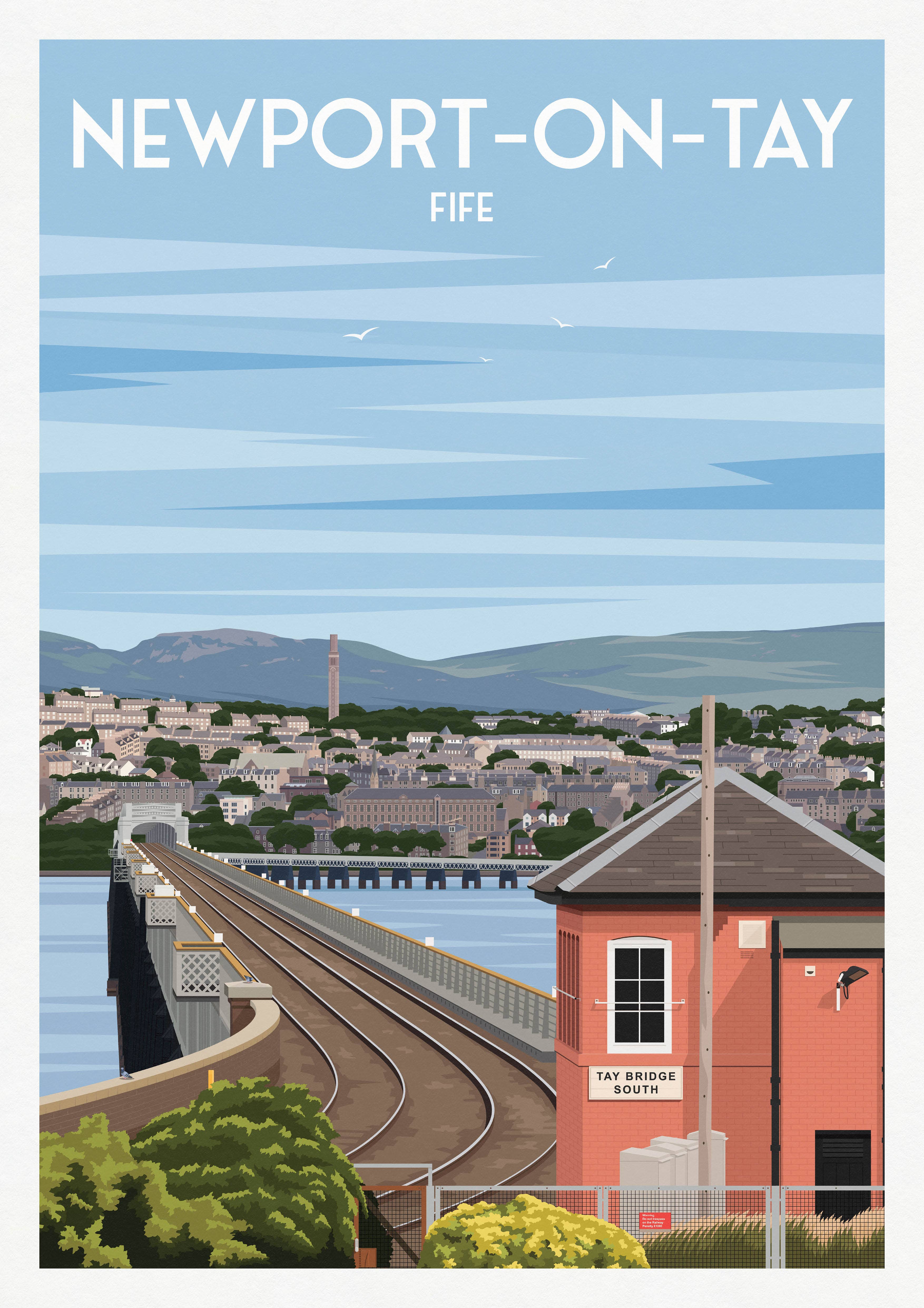 Printagonist – wholesale Art print – Newport-on-Tay Railway Bridge Travel Poster | Vintage-Style 1