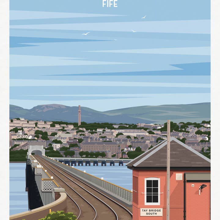 Printagonist – wholesale Art print – Newport-on-Tay Railway Bridge Travel Poster | Vintage-Style 1