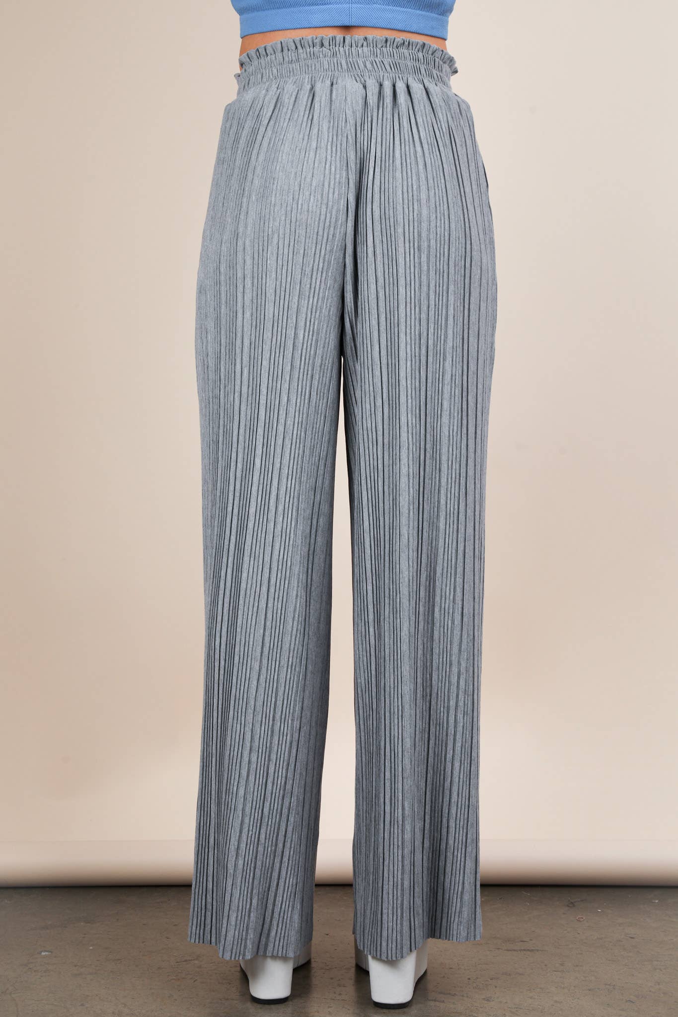 VERY J - Wholesale Pants - Women's - NP70826-Leopard Print & Solid Wide Leg Pleated Pants19