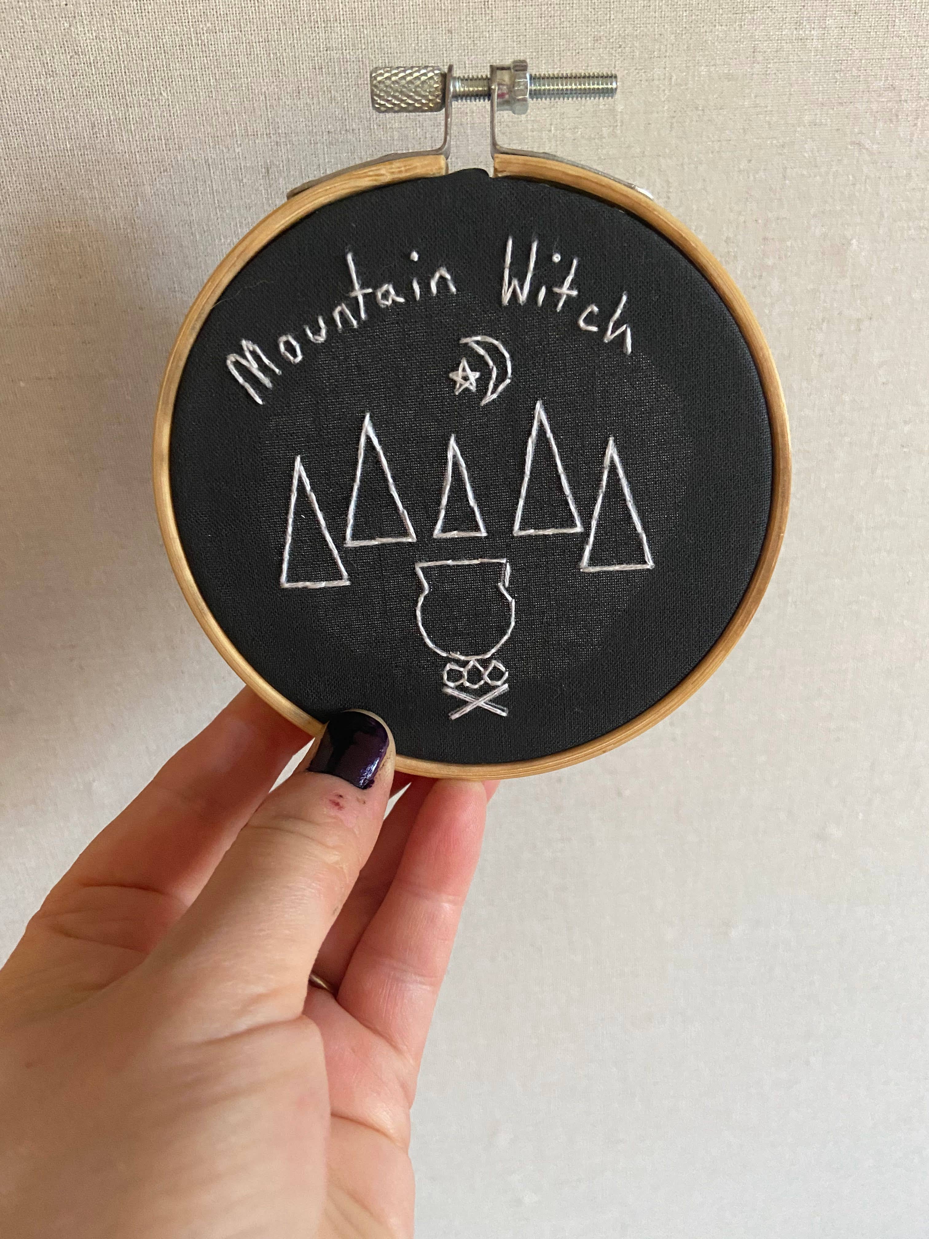 Open Coven - Wholesale Embroidery/Cross Stitch Supplies - Mountain Witch 4 Inch Embroidery Kit3