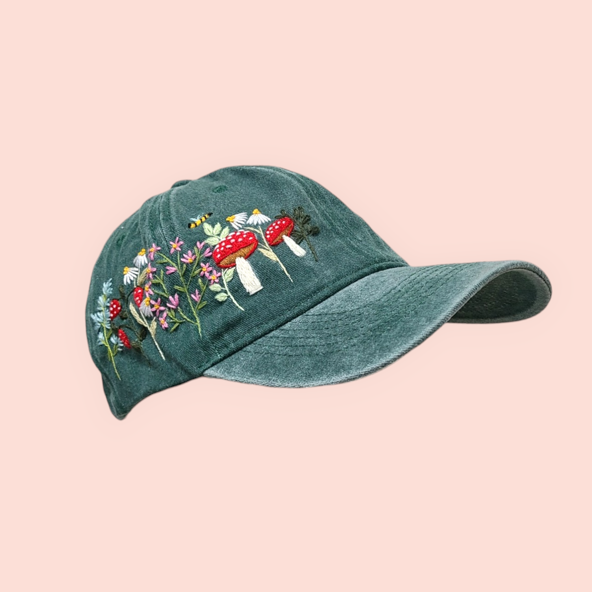 Olala Mia - Wholesale Hat Accessory - Women's - Hand-embroidery flower and mushroom baseball cap 2
