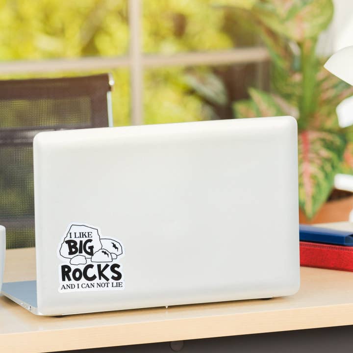 Kirk's Krafts - Wholesale Sticker - I Like Big Rocks And I Can Not Lie Sticker Waterproof Geology Lover Black White Waterproof Geologist Humor Funny1