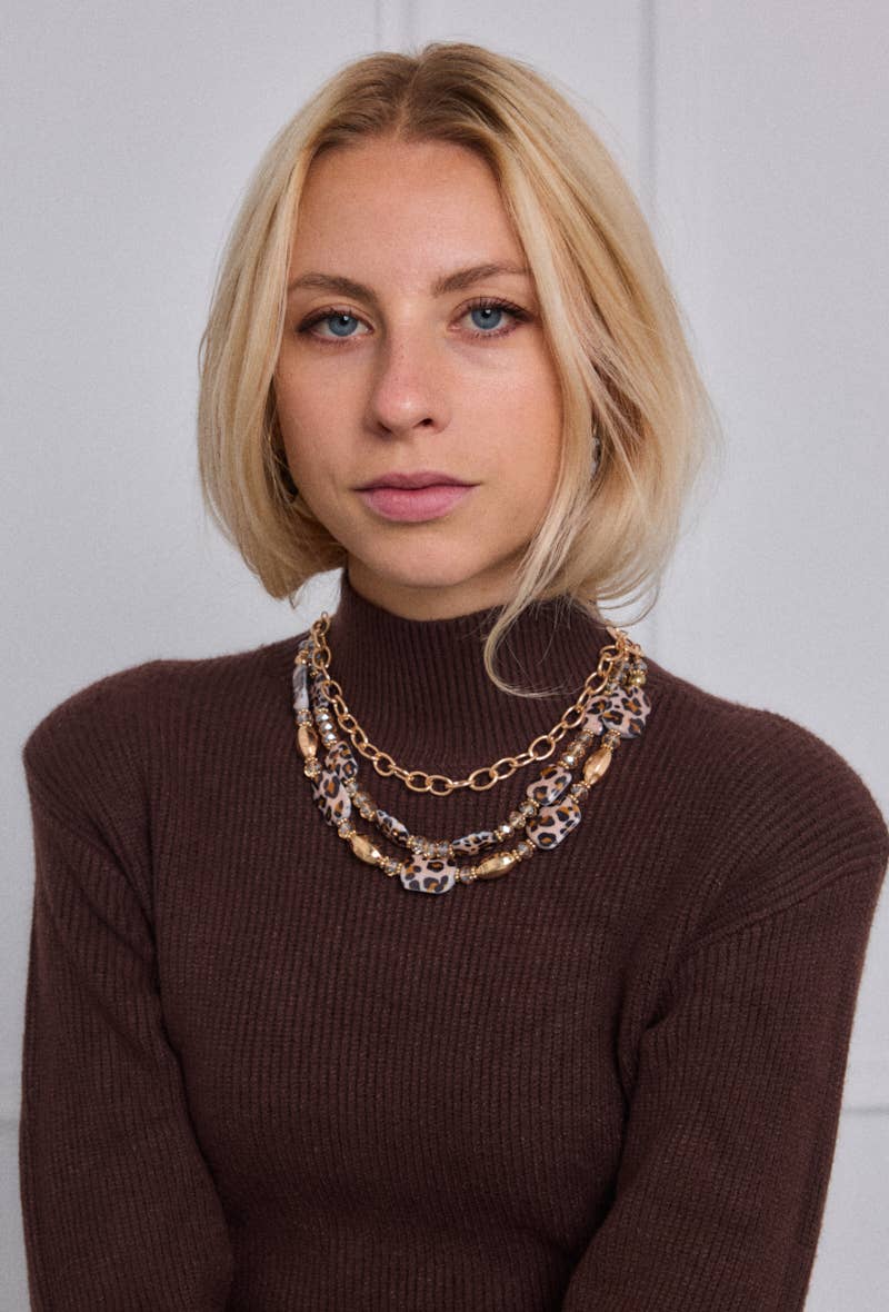 Braun Modeschmuckkette 2WY06 für den Großhandel auf Faire3