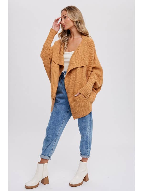 Vanilla Monkey - Wholesale Cardigan - Women's - Waffle Cocoon Sweater Cardigan