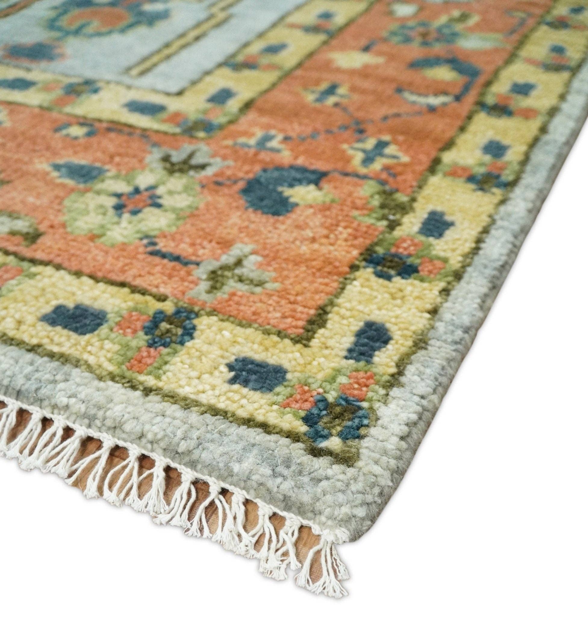 The Rug Decor, Inc. - Wholesale Area Rug - 8x10, 9x12, 10x14 and 12x15 Hand Knotted Rust and Blue Traditional Persian Vintage Heriz Serapi Wool Rug | TRDCP2049