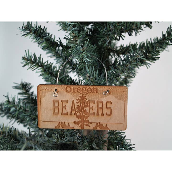Plaque d'immatriculation de l'Oregon Beavers Ornement pour la vente par Rocket Laser Graphics