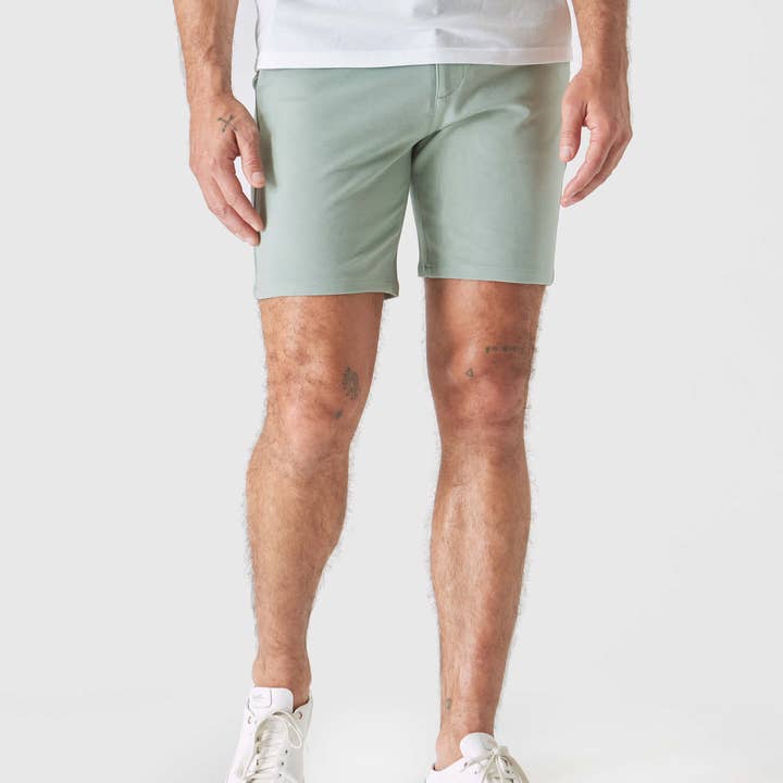 7" Slate Green Comfort Knit Chino Shorts for wholesale by True Classic