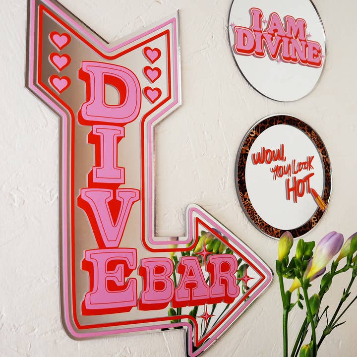 Printed Weird - Wholesale Wall Mirror - Retro Dive Bar Mirror (2 Sizes)