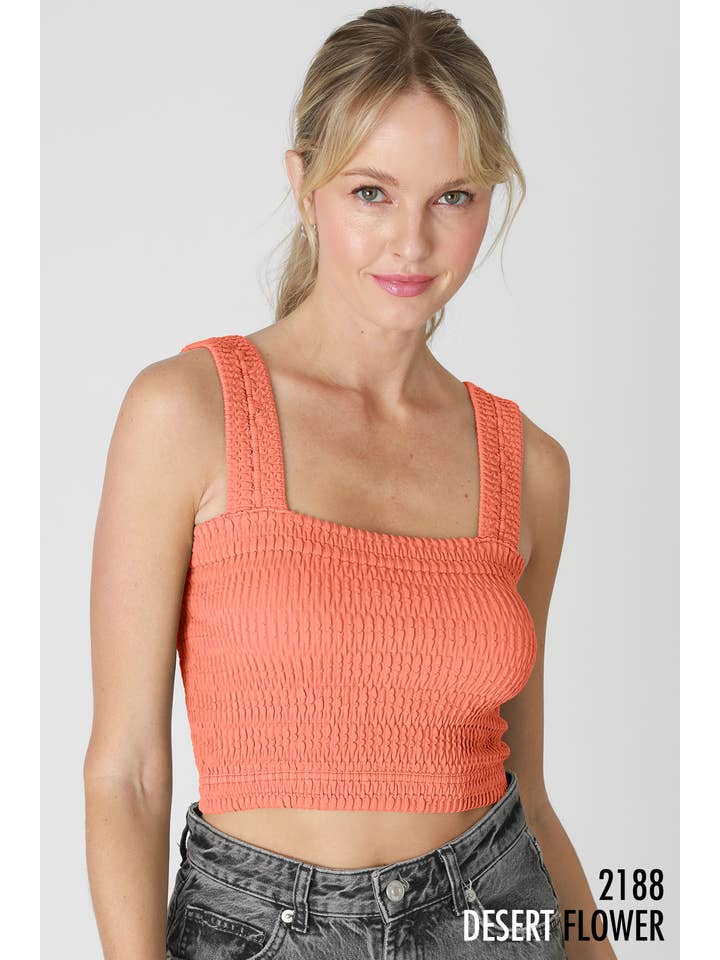 NIKIBIKI - Wholesale Knit Top - Women's - NS8255 - Shirred Square Neck Crop Top20