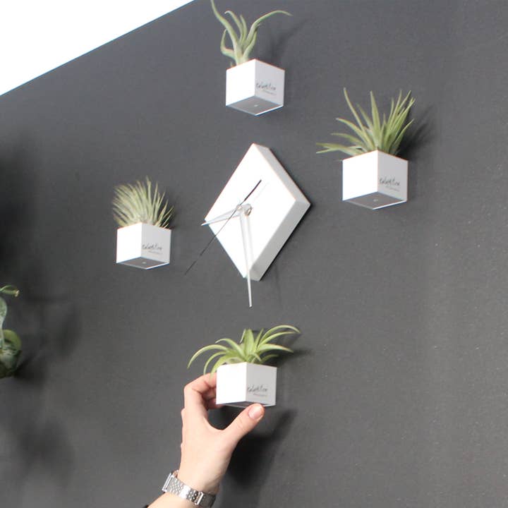 KalaMitica Magnetic System – Großhandel Wanduhren – Magnetische Uhr Quadratisch, Matt Weiss, Elegant und Modern4