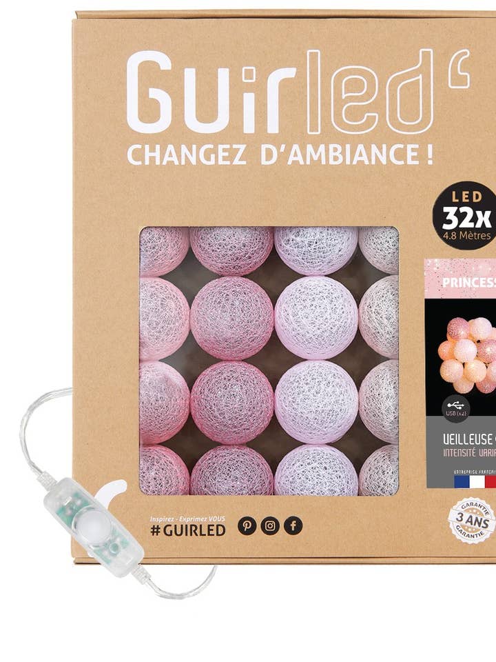 Princess Classic Light Garland Cotton Balls for wholesale by Guirled