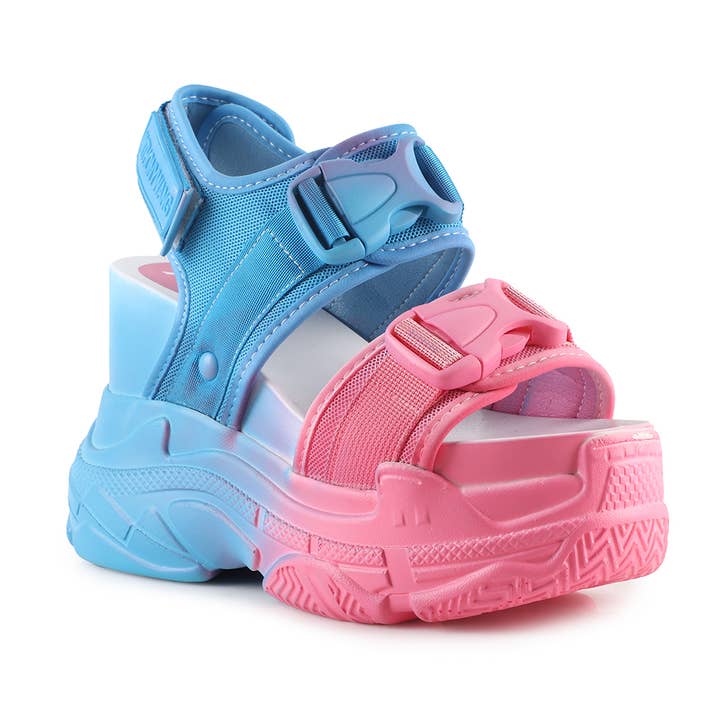 Peach 08- Tweekleurige sandalen met verborgen sleehak voor wholesale door Anthony Wang