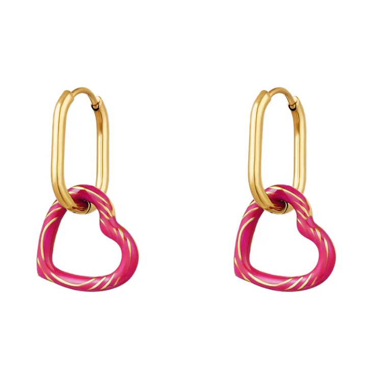 Brincos com malha estampada coração por atacado de Jewel2Me