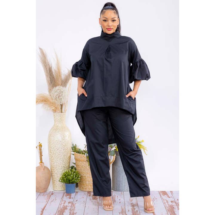 omgstyles – wholesale Top & pants set (NOT Loungewear) – Women's – Plus Size Hi Lo Two Piece Set10
