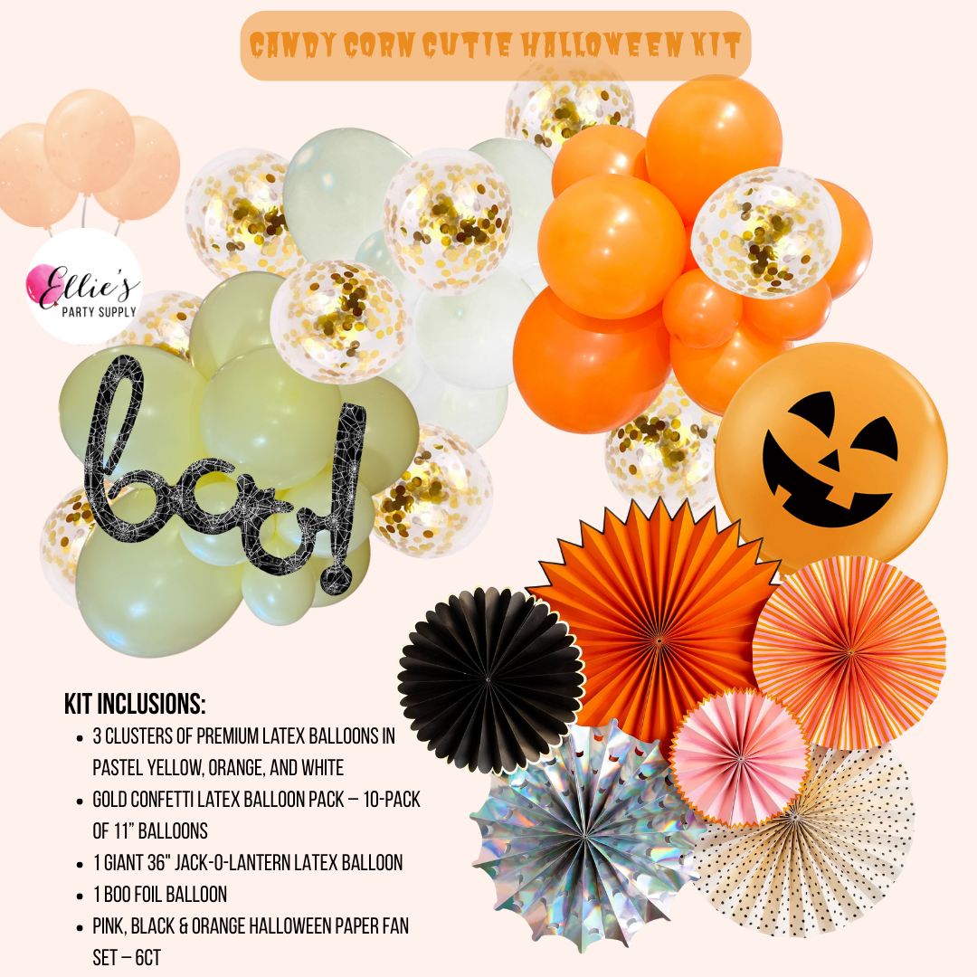 Ellie's Party Supply - Wholesale Balloon - Candy Corn Cutie Halloween Balloon Kit – Trunk or Treat0