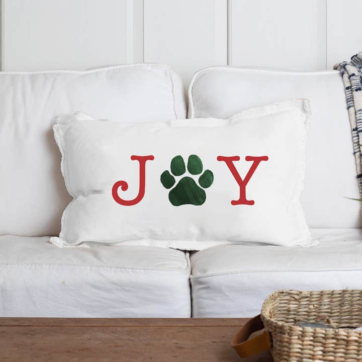 Rustic Marlin - Wholesale Lumbar Pillow - Joy Paw Print Lumbar Pillow