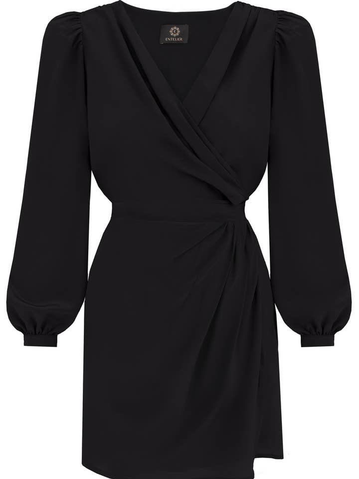 Silkesklänning Margot Svart för wholesale av Entelier