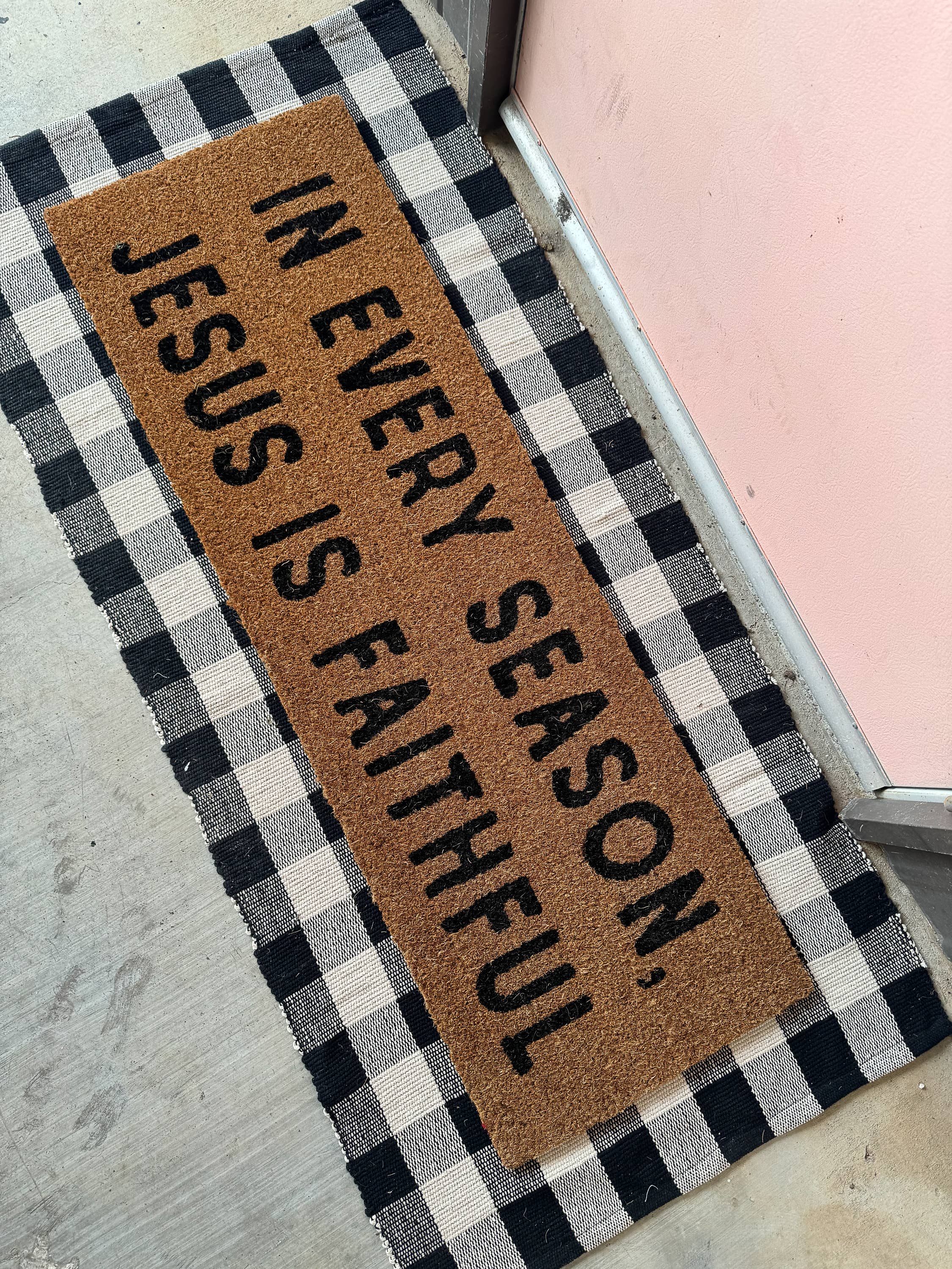 Modern Burlap - Wholesale Door Mat - XL Doormat -In Every Season, Jesus is Faithful (New Length)1