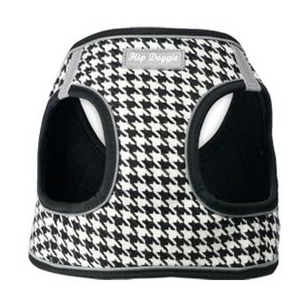 Hip Doggie - EZ Step-In Harness Vest Houndstooth Black/White for wholesale by Barker's Bowtique