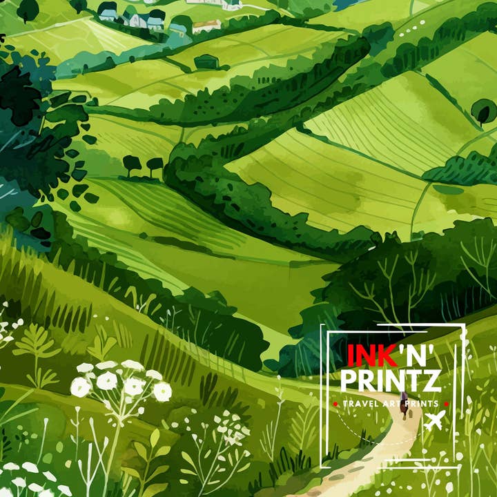 InkNPrintz - Wholesale Art Print - Malvern Hills England Travel Poster