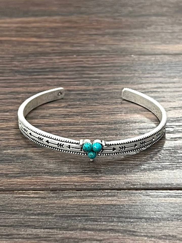 711355, 4mm Turquoise Cuff Bracelet for wholesale by ISAC Trading Inc