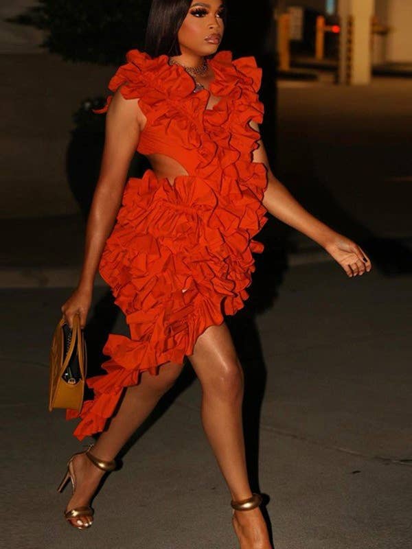 Aria Romance - Wholesale Dress - Women's - Pleated Halter Neck Midi Dress4