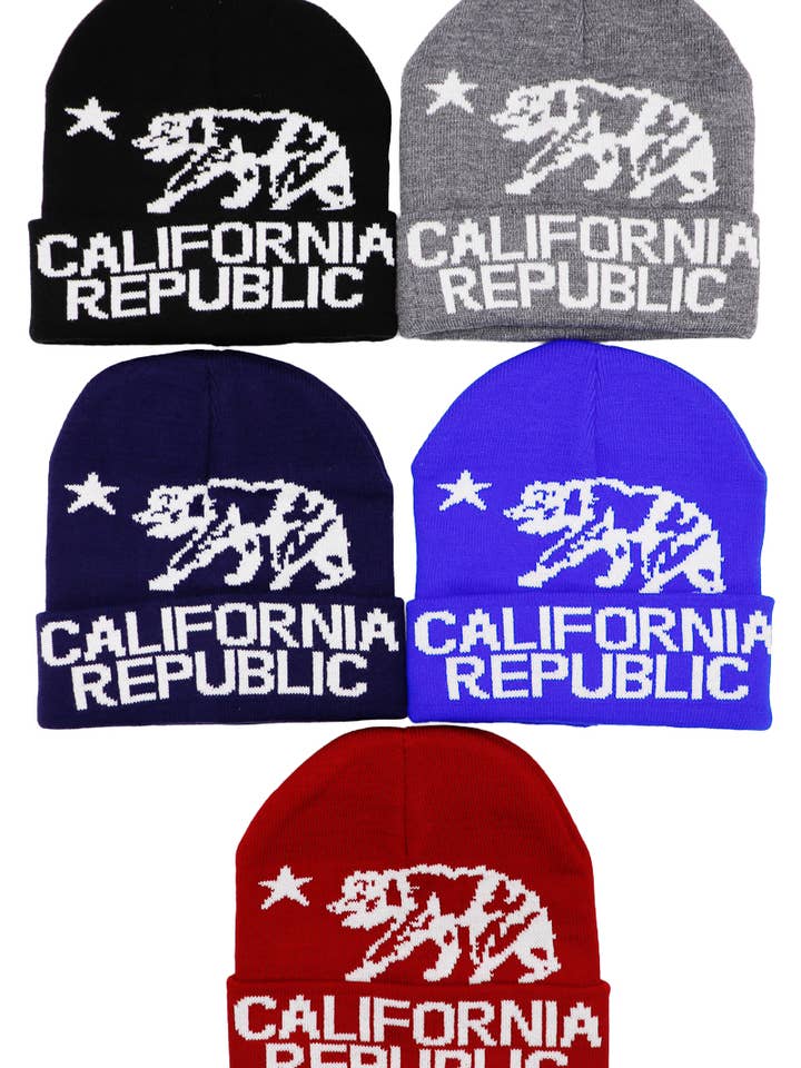 California Republic Logo Cuffed Classic Beanie for wholesale by Cap Zone