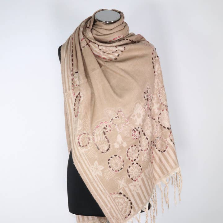 Jennifer Boiled Wool Scarf Wrap for wholesale by Tivello