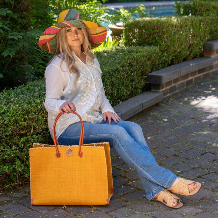 Shebobo - Wholesale Shoulder bag – Unisex - Zafran Solid Straw Beach Bag1