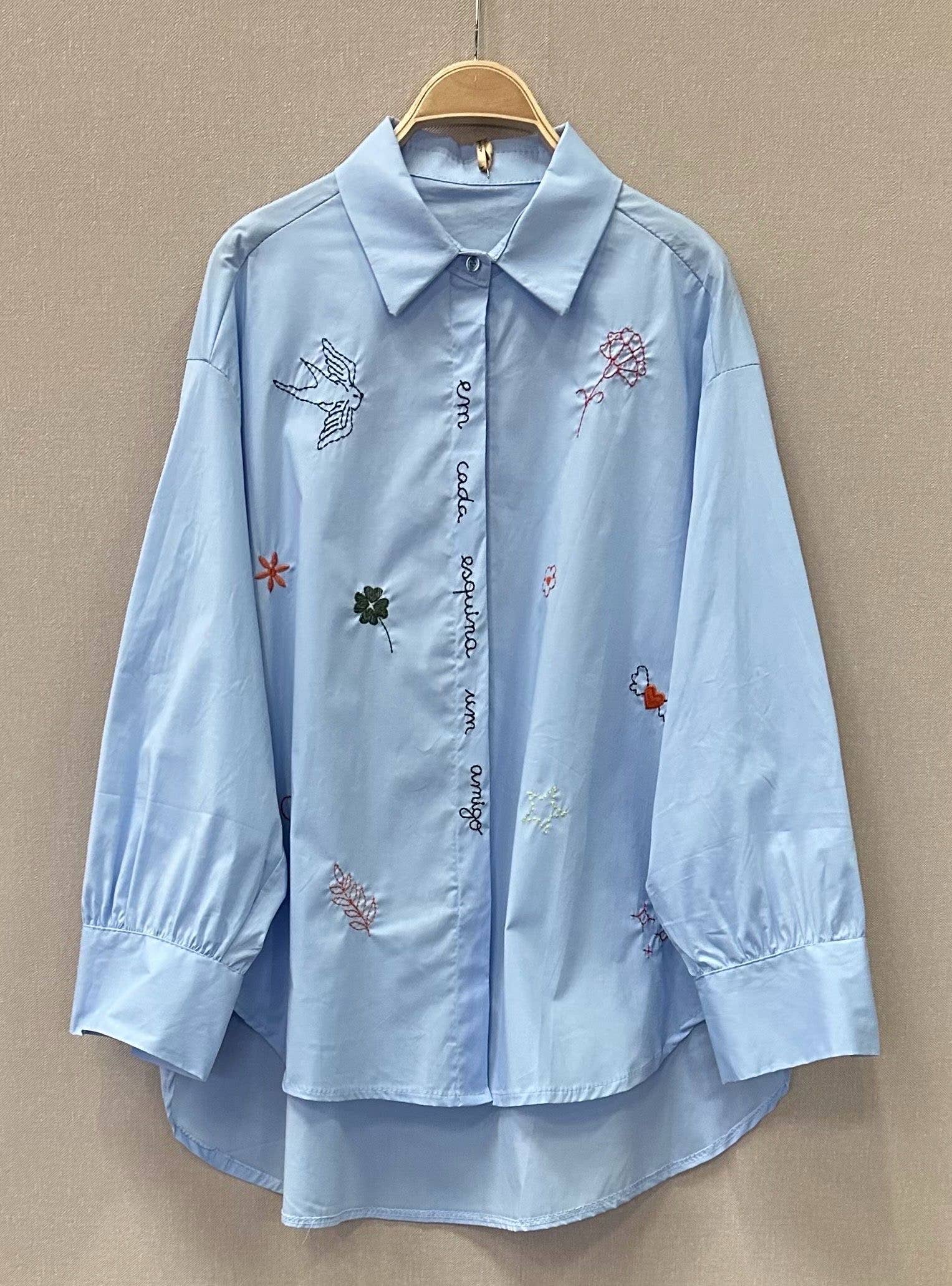 SWEET MAGIC MODA Y COMPLEMENTOS - Wholesale Button Down Shirt - Women's - LONG SLEEVE COTTON SHIRT1
