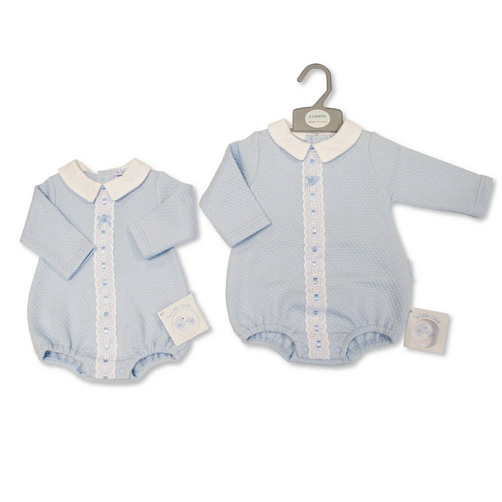 Sheldon International – wholesale Bodysuit (non-footed) – Baby – Baby Boys Romper with Lace and Bow0