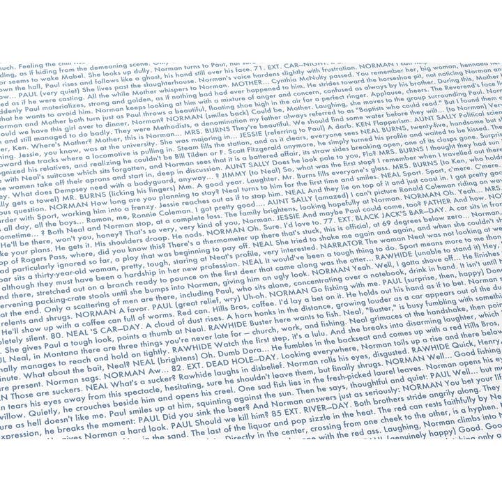 Fade Out Prints – wholesale Art print – A River Runs Through It Film Script Movie Poster2