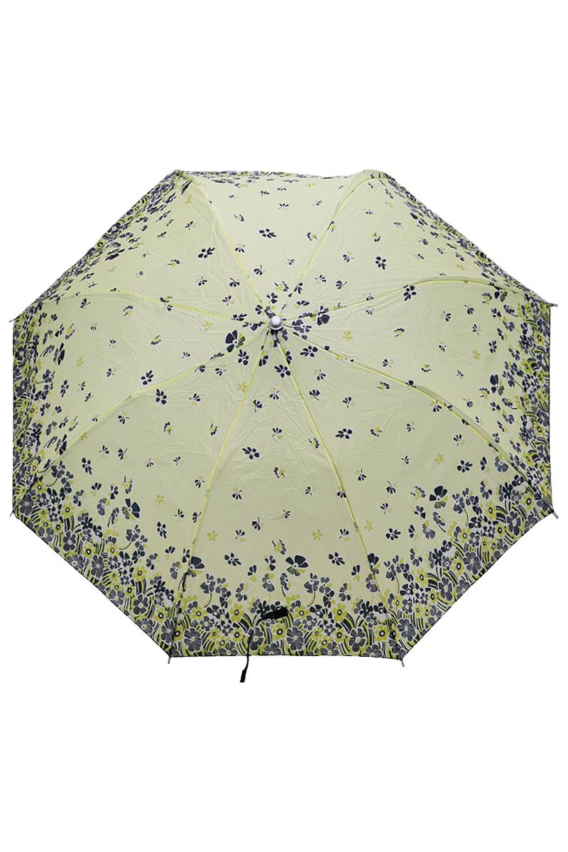 Cap Zone - Wholesale Umbrella - Women's - Floral Butterfly 8-Panel Bi-Fold Manual Umbrella8