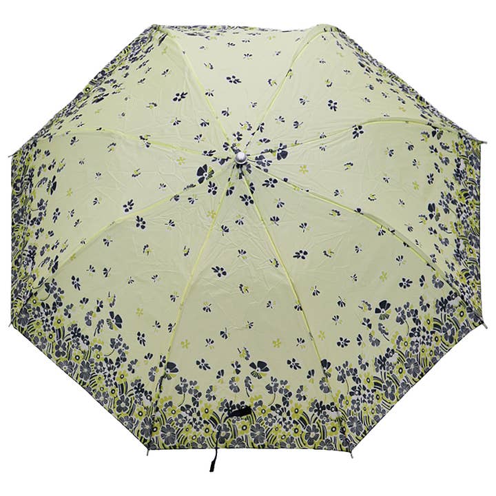 Cap Zone - Wholesale Umbrella - Women's - Floral Butterfly 8-Panel Bi-Fold Manual Umbrella8