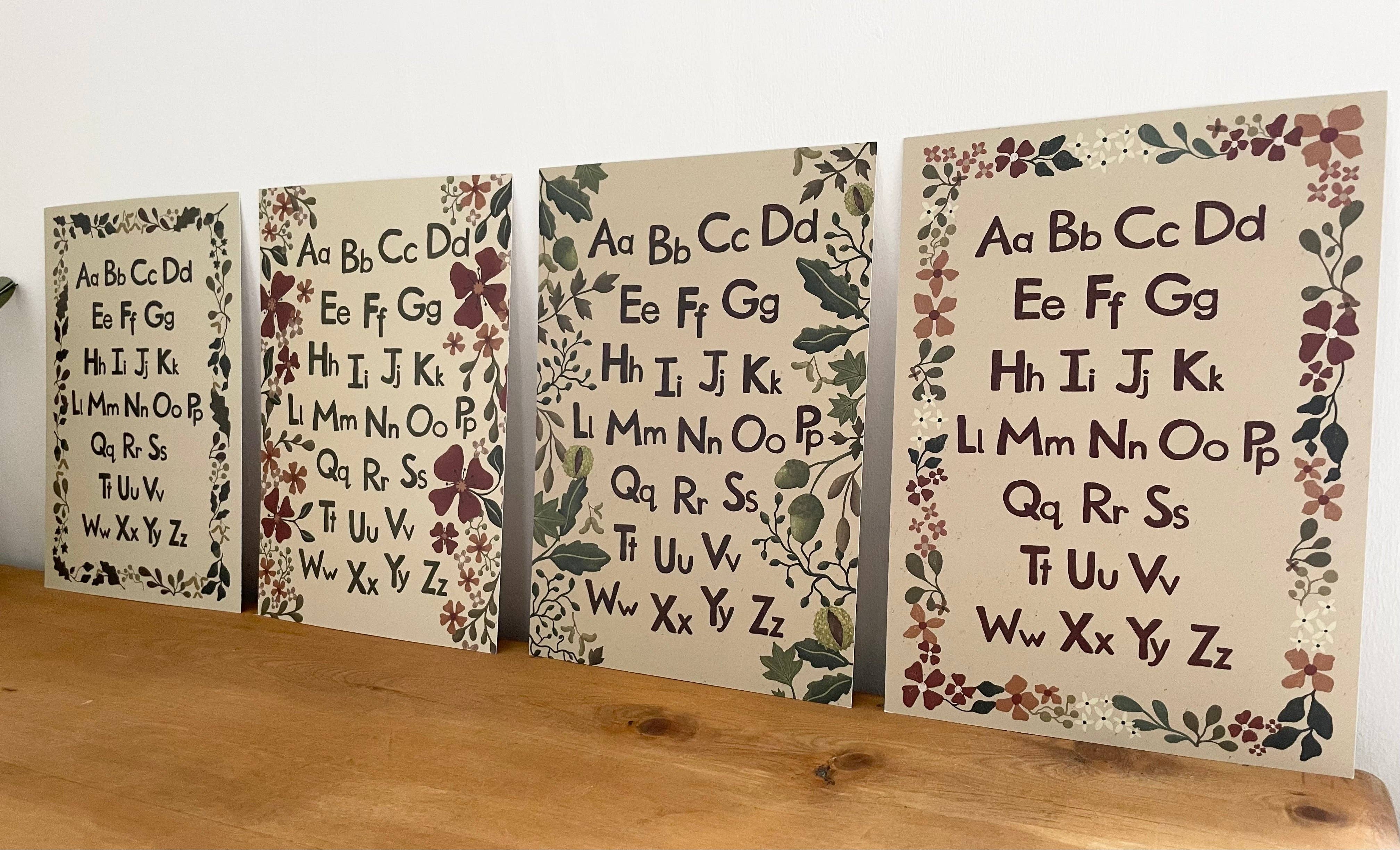 Rebecca Searl-Stevens – Impressão artística – Criança e bebé por atacado – Impressão do Alfabeto - Floresta Florestal8