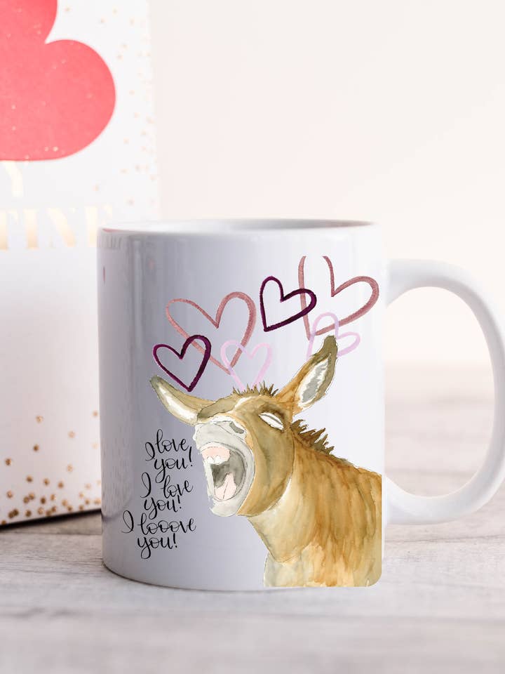 Tasse Valentine Donkey pour la vente par Krafty Inc
