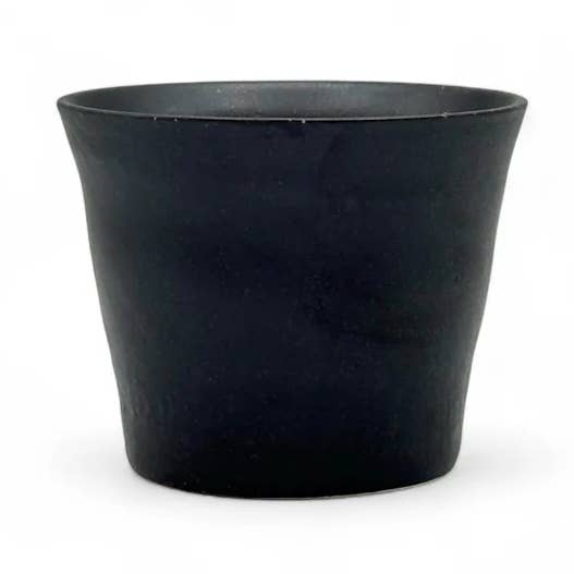 Kuro Black Tesshin Mino-yaki Yunomi - Japanese Teacup for wholesale by Inoue Tea